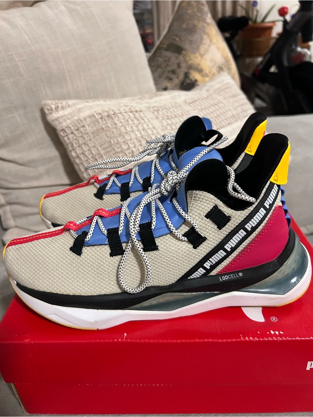 Puma Women’s Beige Blue Pink Yellow Multicolor LQDCELL Sneakers